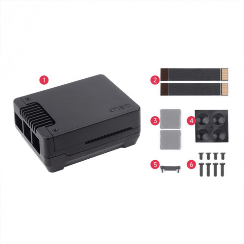 Waveshare 26587 pour boîtier en alliage d'aluminium Raspberry Pi 5 Argon Neo, spécifications : M.2 amélioré SW49021527-010